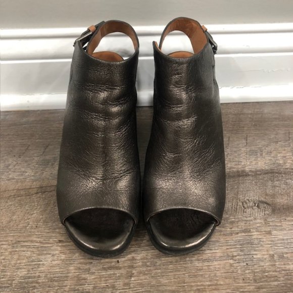 Gentle Souls Ankle Booties Open Toe Leather Bootie Sandals, Dark Gray Sh… - Picture 4 of 12